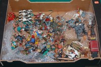 Lot 293 - A box of assorted loose painted lead and...