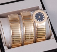 Lot 301 - A Bulgari ladies 18ct gold snake bracelet...