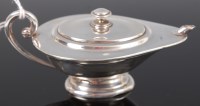 Lot 312 - A Barton silver Aladdin lamp of typical form,...