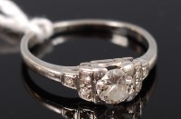 Lot 320 - An 18ct white gold and platinum set diamond...