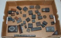 Lot 357 - A box of assorted printing blocks, being...