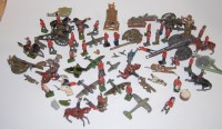 Lot 364 - A box of assorted painted lead military...
