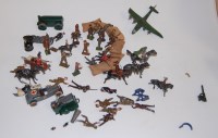 Lot 371 - A box of assorted painted lead military...
