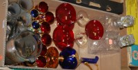 Lot 384 - A box of miscellaneous glassware to include;...