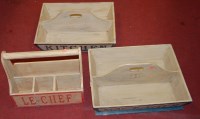 Lot 403 - A modern painted wooden twin division tray...
