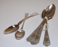 Lot 235 - A set of five white metal teaspoons, each...