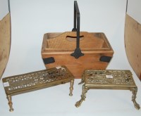 Lot 441 - An iron bound pine twin division tray together...