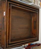 Lot 443 - A graduated set of three iron bound wooden...