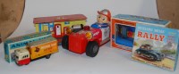Lot 458 - A battery operated tin plate fire truck...