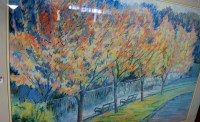 Lot 1004 - A Churchill - Summer park scene, pastel,...
