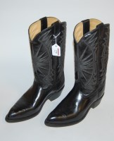Lot 378 - A pair of Wrangler black leather gents 'cowboy'...