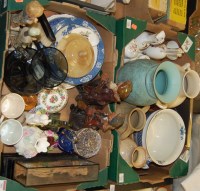 Lot 395 - Two boxes of miscellaneous items to include;...