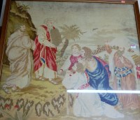 Lot 1008 - A mid Victorian needlework depicting a...