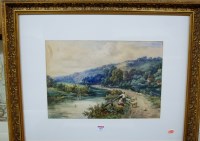 Lot 1021 - F Miles - a Thames backwater, watercolour,...