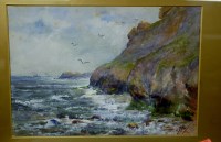 Lot 1023 - FH Easterfield - mountain lake scene,...