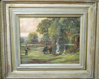 Lot 1053 - P.W. Baker - A Gallant upon horseback within a...