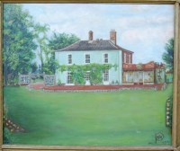 Lot 1054 - M.J.W. Patterson - A country house garden, oil...