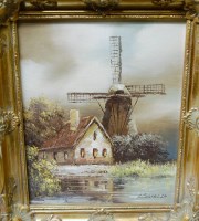 Lot 1065 - I Costello - Dutch windmill, oil, signed lower...