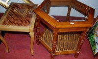 Lot 1073 - A modern glass topped coffee table; together...