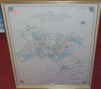 Lot 1076 - A framed Ordnance Survey plan of the Sudborne...