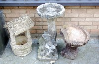 Lot 1124 - Three various reconstituted stone bird baths