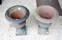 Lot 1133 - A pair of cast iron campagna garden urns