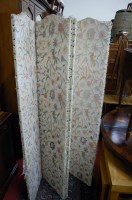 Lot 1175 - A floral embroidered and studded four fold...