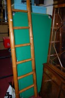 Lot 1177 - A bamboo library ladder, together with a small...