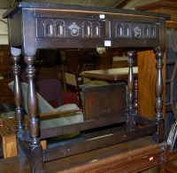 Lot 1230 - A moulded oak two drawer side table, width 75cm