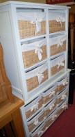 Lot 1245 - A white painted three-tier open bakery shelf...