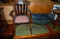 Lot 1254 - An early 20th century wrought metal and sprung...
