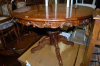 Lot 1280 - A reproduction Italian floral decorated walnut...