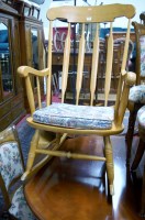 Lot 1283 - A contemporary beech splatback rocking elbow...