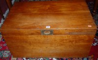 Lot 1285 - A circa 1900 hardwood campaign hinged top...