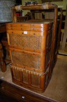 Lot 1292 - A pair of Eastern bamboo and wicker inset...