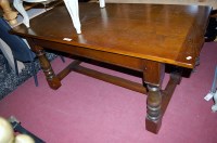 Lot 1298 - A contemporary oak planked top refectory table,...