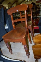 Lot 1302 - A pair of Victorian fruitwood panelled seat...