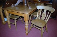 Lot 1315 - A modern pine round cornered farmhouse kitchen...