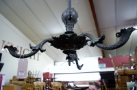 Lot 1323 - A circa 1900 French floral cast metal three...