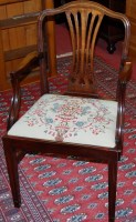 Lot 1343 - A set of six mahogany Heppelwhite style dining...