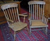 Lot 1345 - A circa 1900 limed oak and bobbin turned...