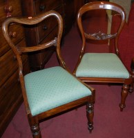 Lot 1351 - Seven Victorian mahogany balloon back dining...