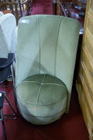 Lot 1353 - A green upholstered high backed nursing chair,...