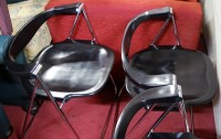 Lot 1355 - A set of four contemporary chrome framed and...