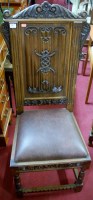 Lot 1367 - A set of four linenfold panelled and low...