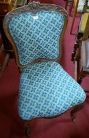 Lot 1368 - Six 19th century French walnut salon side...