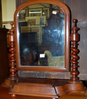 Lot 1375 - A mid-Victorian mahogany swing toilet mirror,...