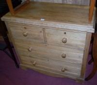 Lot 1377 - An Edwardian pine square front chest of two...