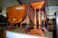 Lot 1382 - A pair of small reproduction yew wood drop...