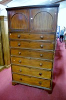 Lot 1395 - A 19th century mahogany tallboy chest, the...
